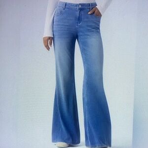 LOFT Light Blue High-Rise Wide-Leg Jeans